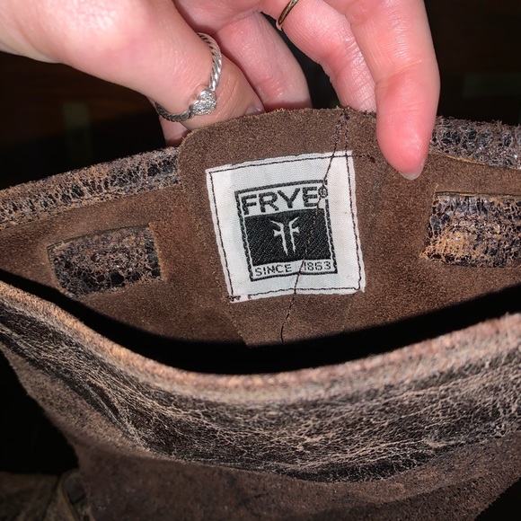 FRYE Distressed Brown Cowgirl Boots! - Picture 7 of 8